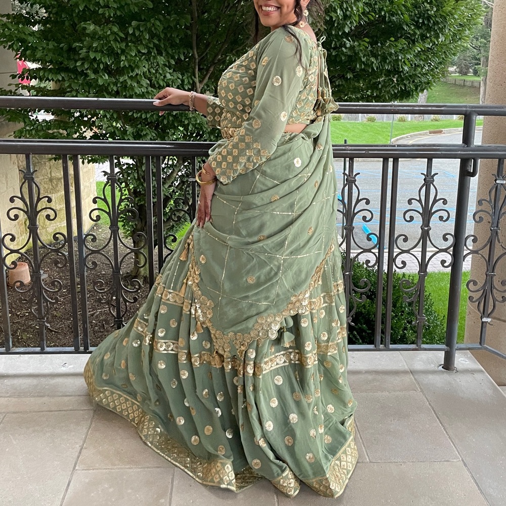 Sage Green Traditional Indian Wedding Outfit